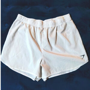 Gymshark white lightweight shorts athletic gym workout pull on. Sz XL
